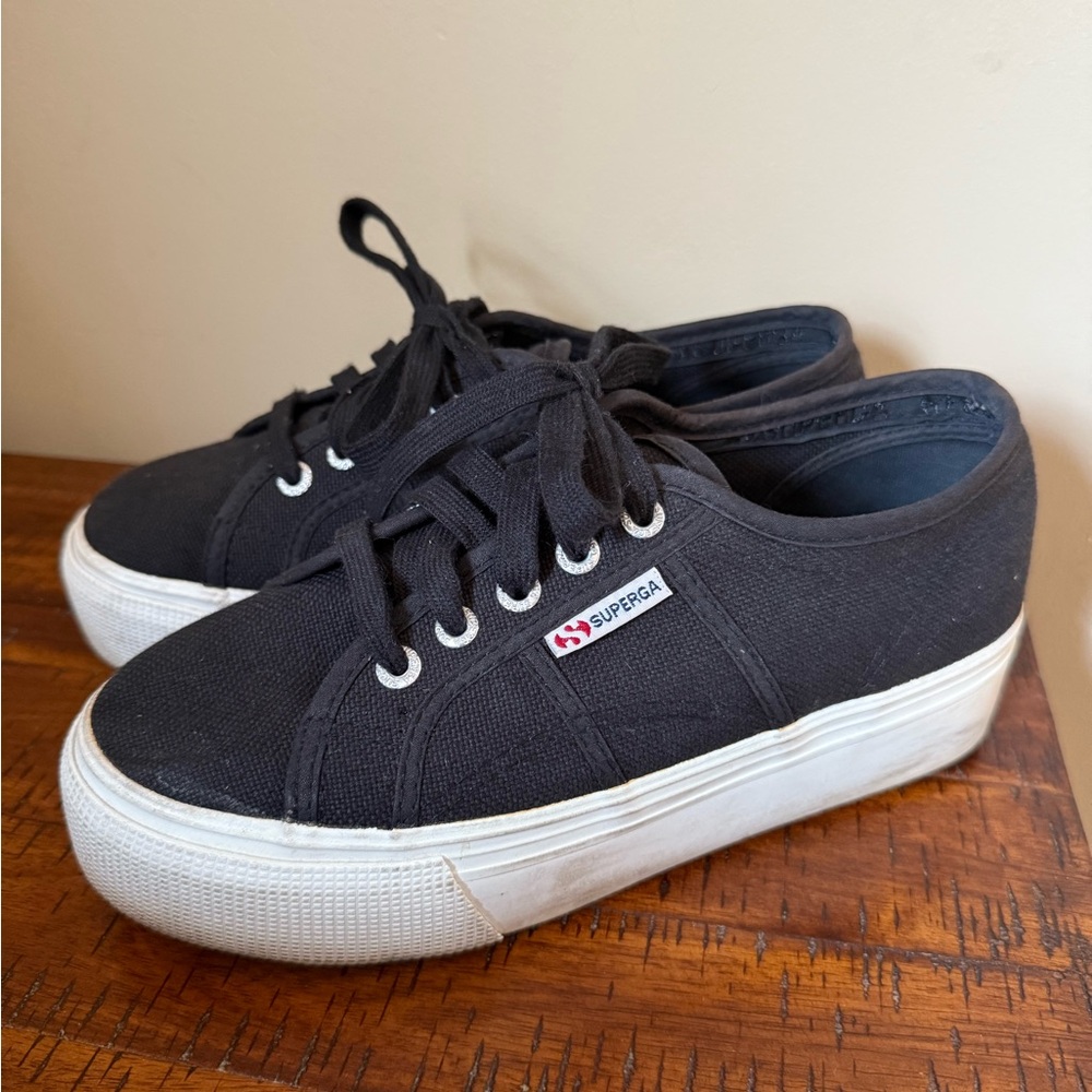 Black Superga Platform Sneakers